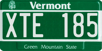 VT license plate XTE185
