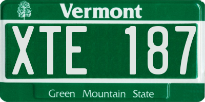 VT license plate XTE187