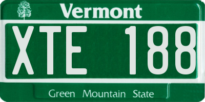 VT license plate XTE188