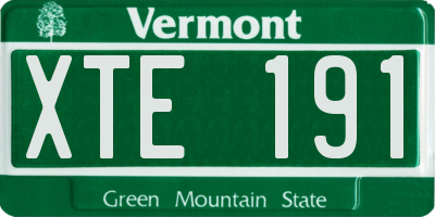 VT license plate XTE191