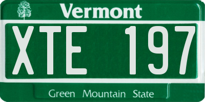 VT license plate XTE197