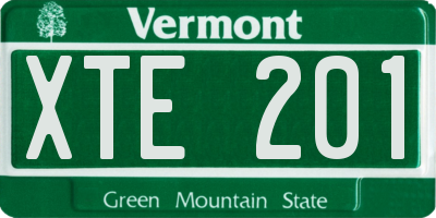 VT license plate XTE201