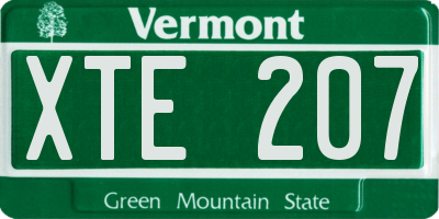 VT license plate XTE207