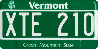 VT license plate XTE210