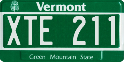 VT license plate XTE211