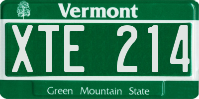 VT license plate XTE214