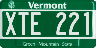 VT license plate XTE221