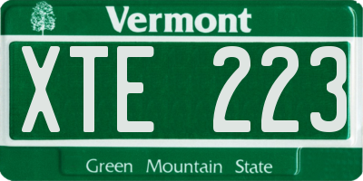 VT license plate XTE223