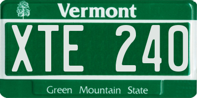 VT license plate XTE240