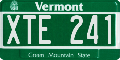 VT license plate XTE241