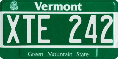 VT license plate XTE242