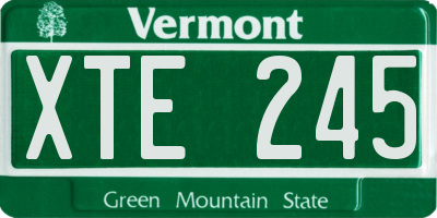 VT license plate XTE245