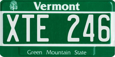 VT license plate XTE246