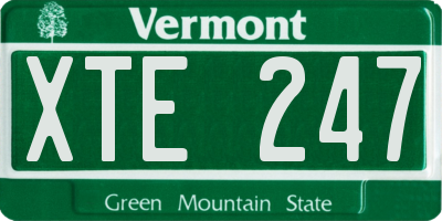 VT license plate XTE247