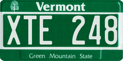VT license plate XTE248