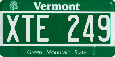 VT license plate XTE249