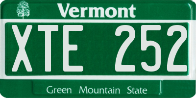 VT license plate XTE252