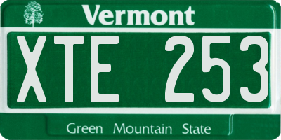 VT license plate XTE253