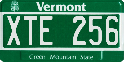 VT license plate XTE256