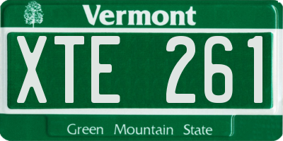 VT license plate XTE261