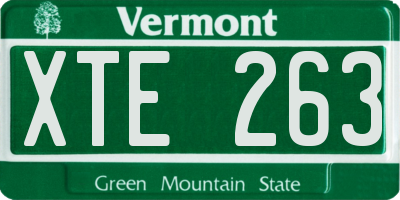 VT license plate XTE263