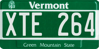 VT license plate XTE264