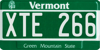 VT license plate XTE266