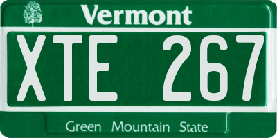 VT license plate XTE267