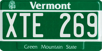 VT license plate XTE269
