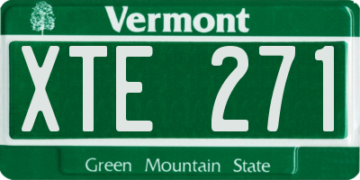 VT license plate XTE271