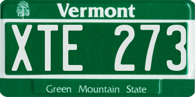 VT license plate XTE273