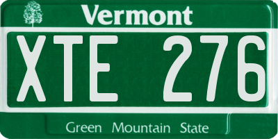 VT license plate XTE276