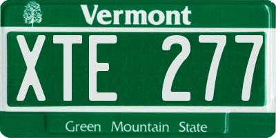 VT license plate XTE277