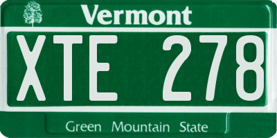 VT license plate XTE278