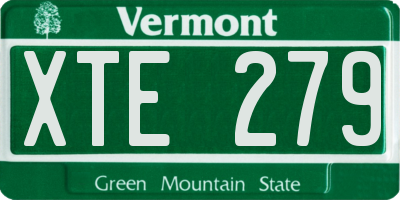 VT license plate XTE279