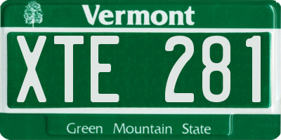 VT license plate XTE281