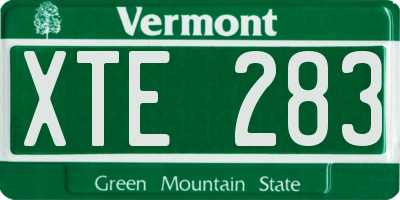 VT license plate XTE283