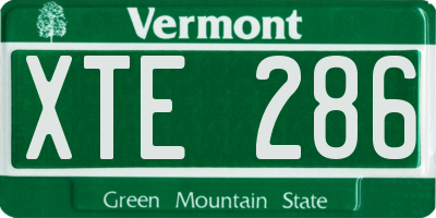 VT license plate XTE286