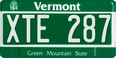 VT license plate XTE287