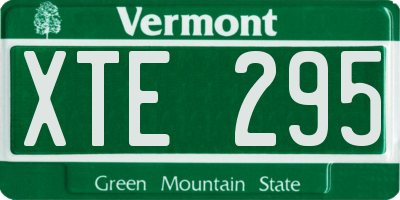 VT license plate XTE295