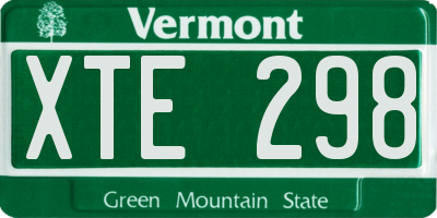 VT license plate XTE298
