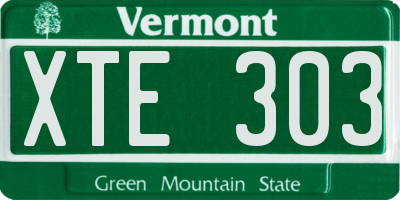 VT license plate XTE303