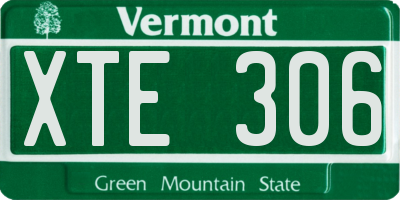 VT license plate XTE306