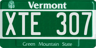 VT license plate XTE307