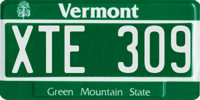 VT license plate XTE309