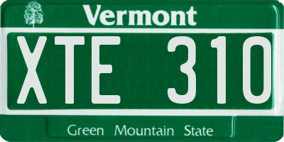 VT license plate XTE310