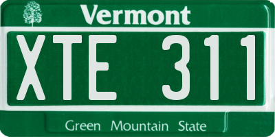 VT license plate XTE311