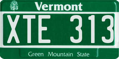 VT license plate XTE313