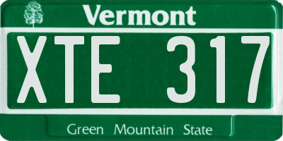VT license plate XTE317