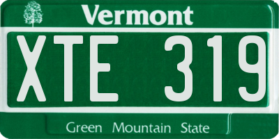 VT license plate XTE319